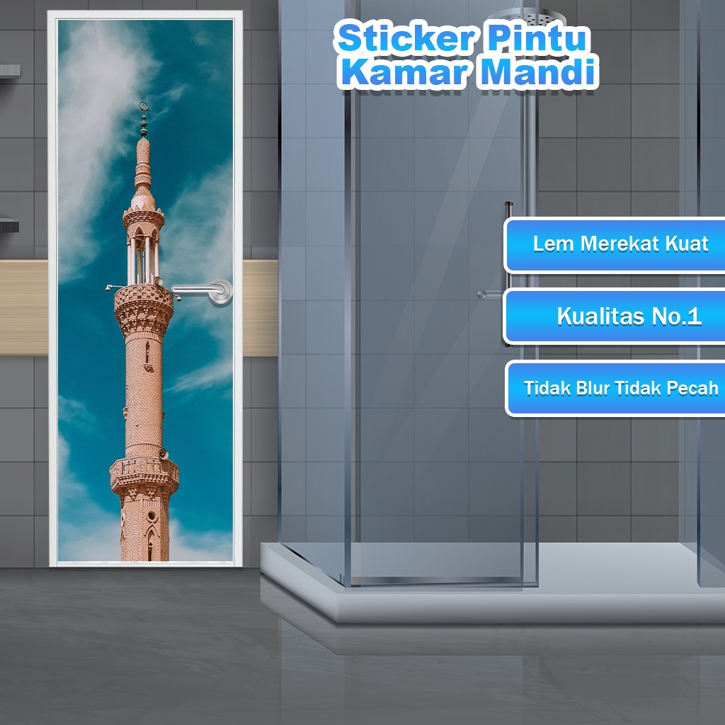 Sticker Pintu Kamar Mandi Sticker Dinding Stiker Pintu HOMEDECOR MOTIF 3D