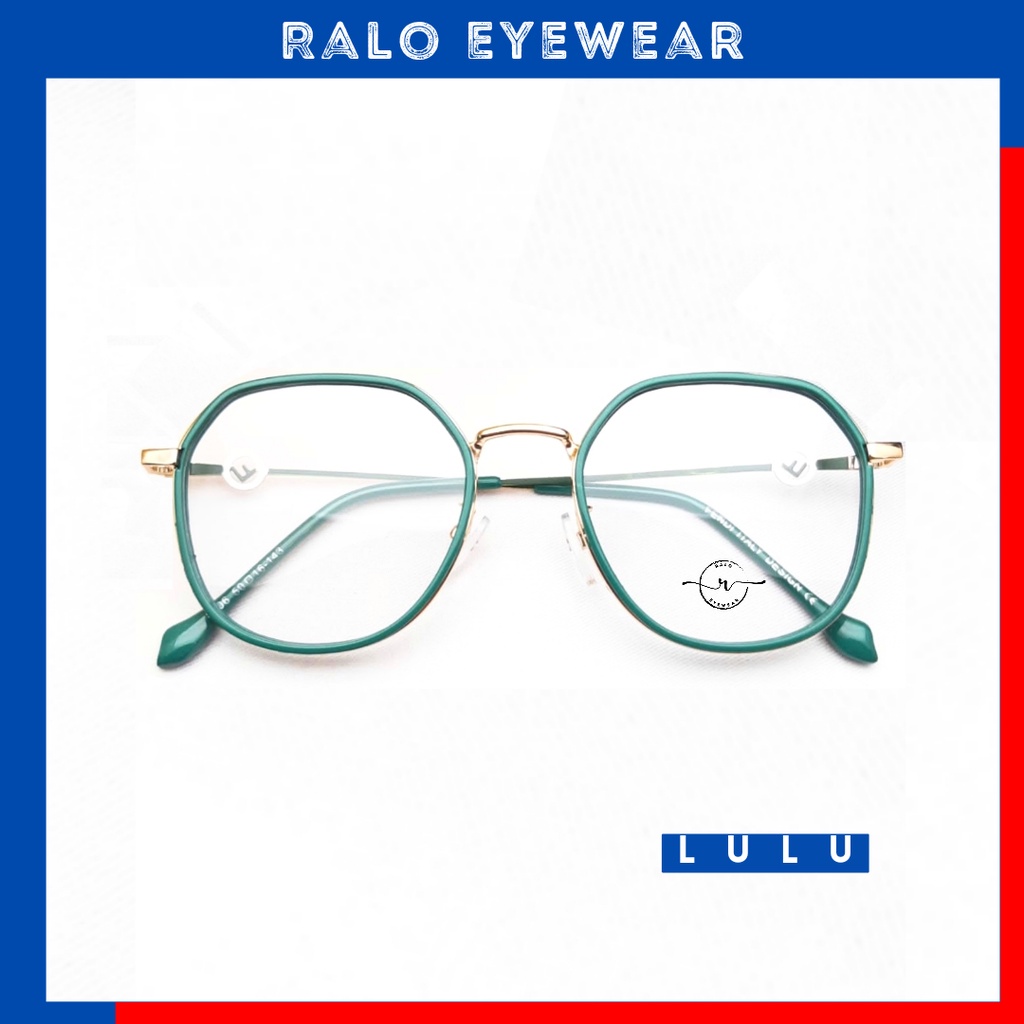 Kacamata LULU frame hexagonal prisma wanita - 8806