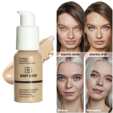 Beauty Glazed Liquid Foundation Beauty Glazed Alas Bedak Beauty Glazed Foundation Beauty Glazed Foundation Cair Beauty Glazed