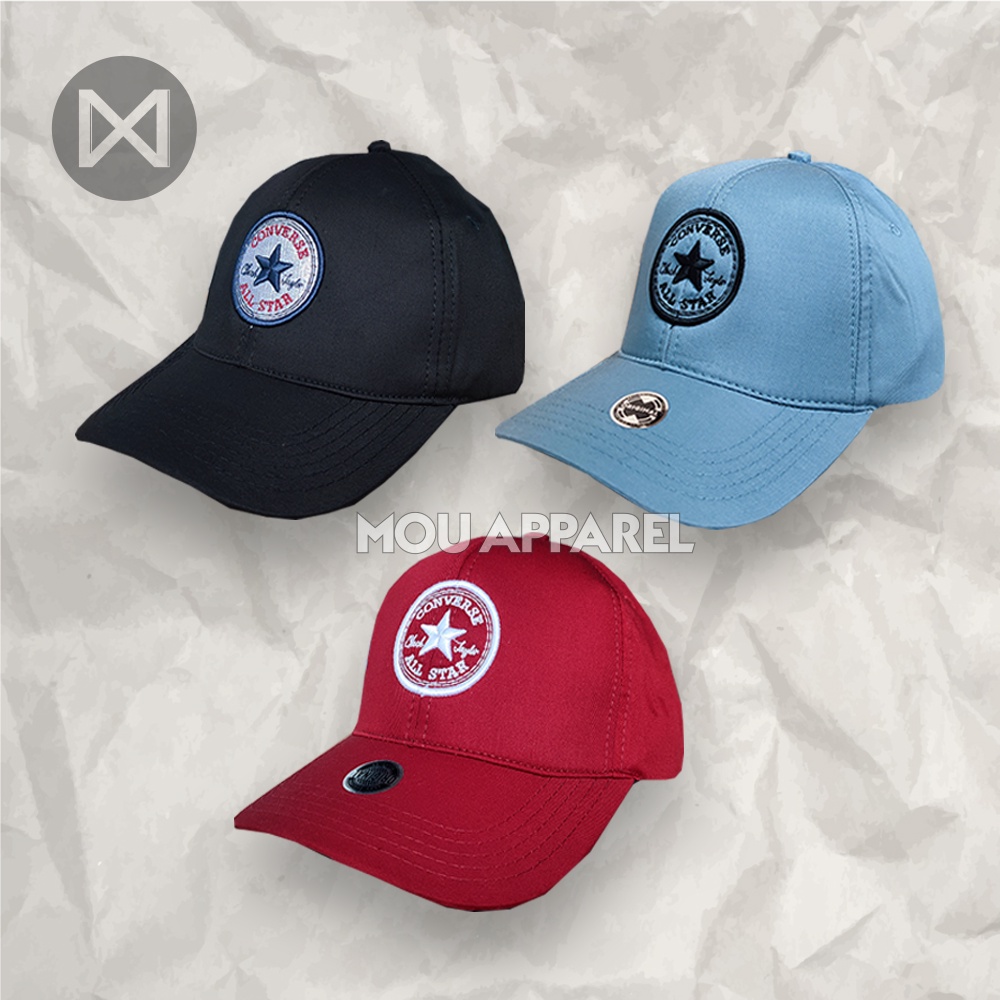 TOPI CASUAL BORDIR UNISEX ADJUSTABLE TOPI BASEBALL CONVERSE, SURF WAVE, POLOS, ADIDAS