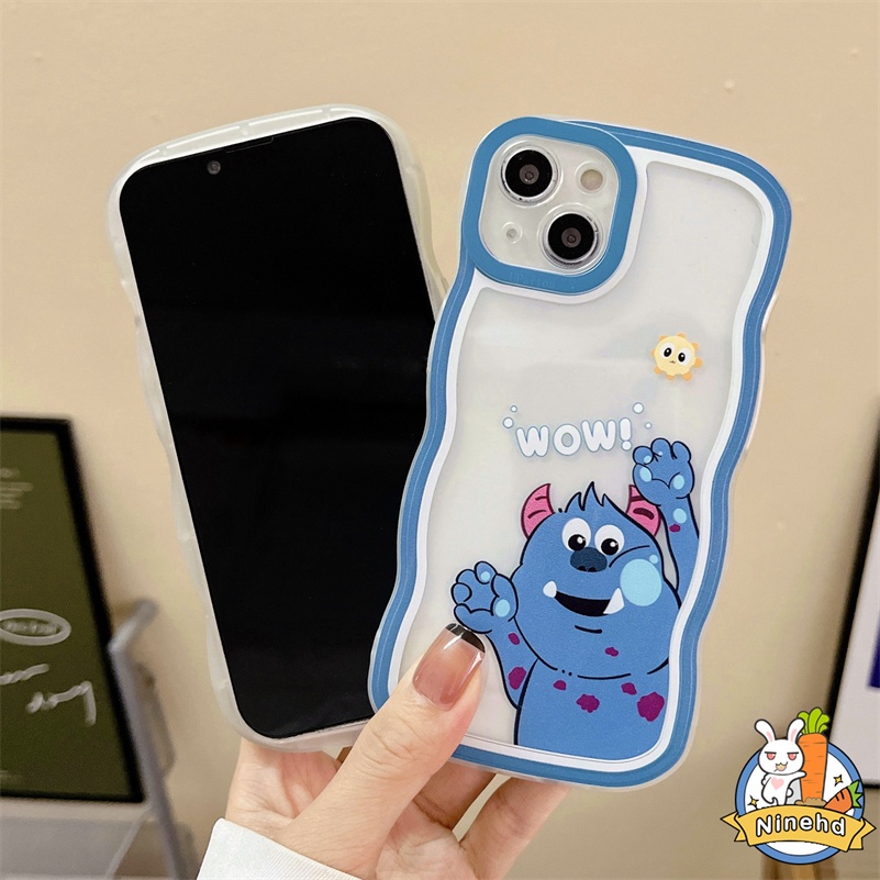 Huawei Y9 Prime 2019 Nova 7i Nova9 8 7 SE Pro Nova Y90 Y70 Plus 5T 4e 3i 3e Y7A Y9s P20 P30 Lite Honor 8X Monster Kartun Lucu Wavy Frame Phone Case Silikon Tahan Guncangan Soft Case