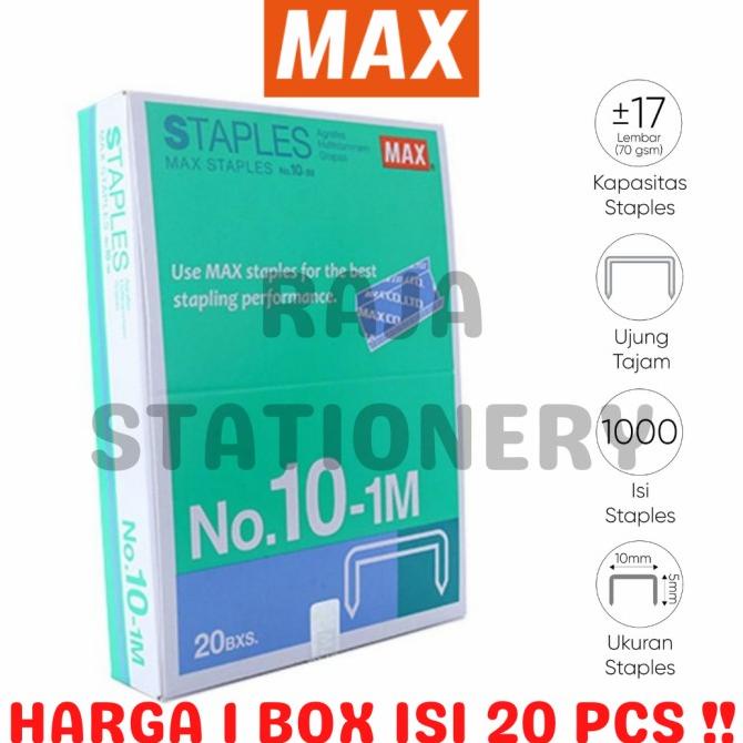 

MAX STAPLES NO.10 STEPLES STEPLER HEKTER MAX KECIL NO.10-1M [20PCS]