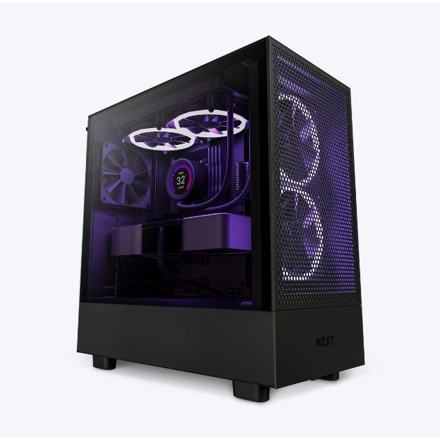 [+Palet Kayu] Casing NZXT H5 FLOW Compact Mid Tower Airlfow PC Case - Matte Black atau Matte White | mini-ITX MATX ATX EATX