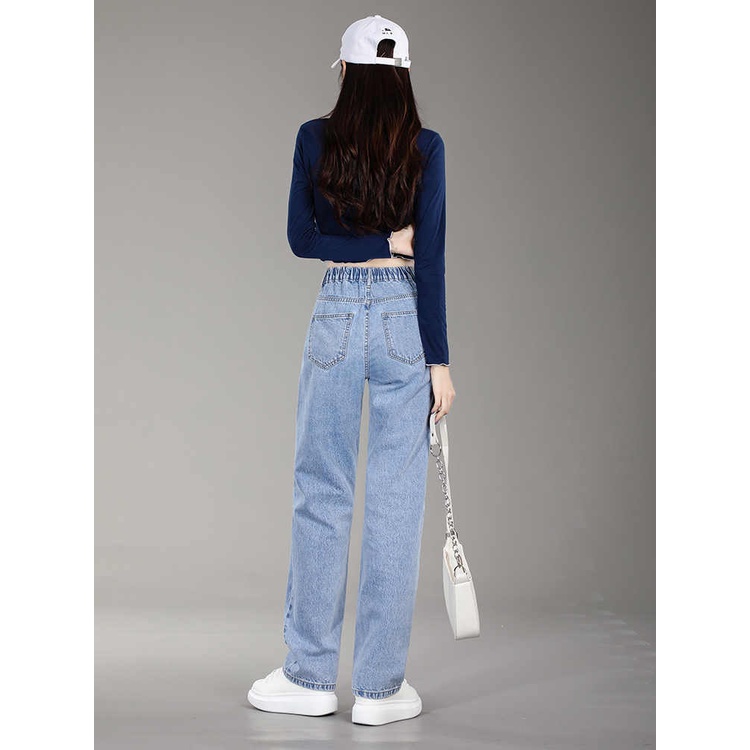 Pinggang Karet Highwaist Loose Celana Jeans Wantia Impor