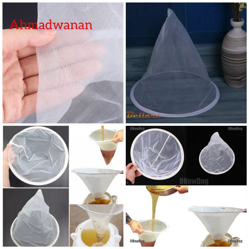 Saringan Madu Jaring Kecil Bahan Nilon Warna Putih Kacang Kedelai Ampas Susu Kacang Alat Ternak Lebah warna putih oroginal nylonBeekeeping Beekeeper Rumah Tangga Mesh Penyaring Kotoran Klanceng Kelulut Trigona Teuweul Itama Sarawakensis levi Kelo Kelo Ori