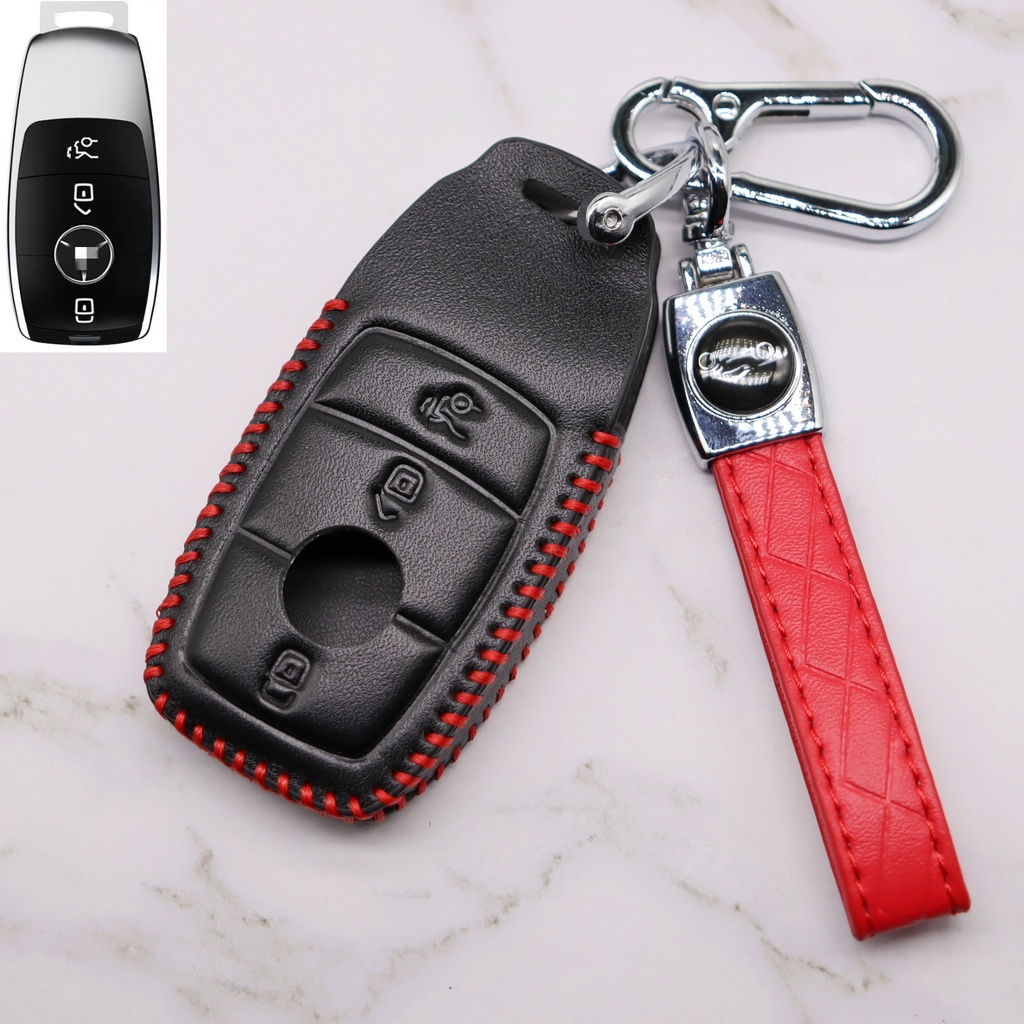 Kulit Remote Fob Kunci Mobil Case Cover Holder Tas Untuk Mercedes Benz CLA180 CLS350 GLB GLA GLE GLC GLK GLS ML250 R320 S400