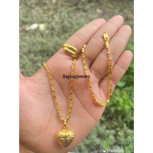 Set Perhiasan bambu pasir lapis emas 24k / warna mirip emas 24k