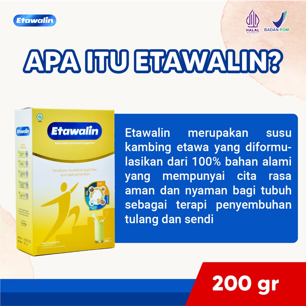 ETAWALIN ORIGINAL 5 BOX Susu Kambing Etawa Tingkatkan Kepadatan Tulang Isi 200 gram [60%]