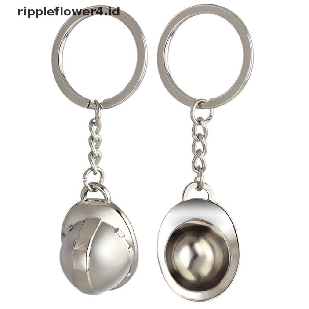 {rippleflower4.id} Topi Keras Logam Simulasi Mini Gantungan Kunci Keyring Liburan Kreatif Perhiasan Hadiah~