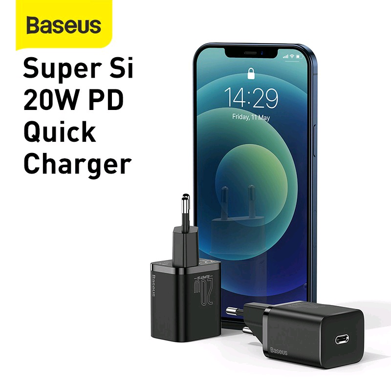 Kepala Charger Type C PD Baseus Quick Charge 20W iPhone