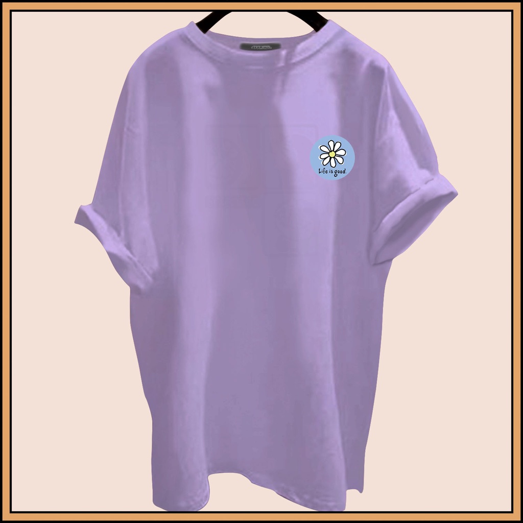 CALVIERO SHOP - BAJU KAOS ATASAN WANITA PRINT LIFE IS GOOD GALAXY PRINT