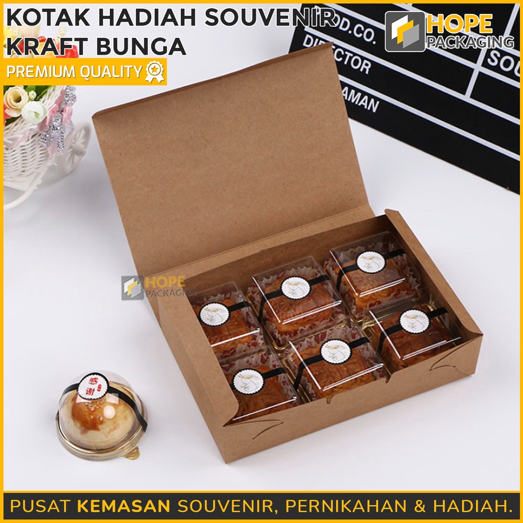 Kotak Hadiah Souvenir Kraft Bunga Size S / M / L / XL