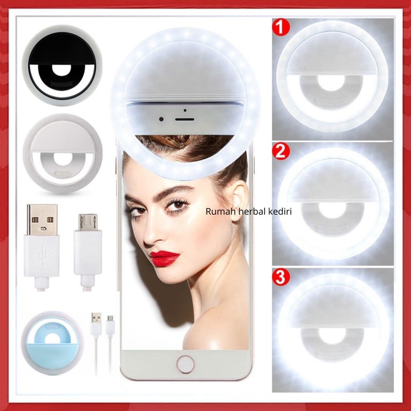 RING LIGHT SELFIE LED Lamp Lampu Ringlight flash charm eyes jepit live clip bulat