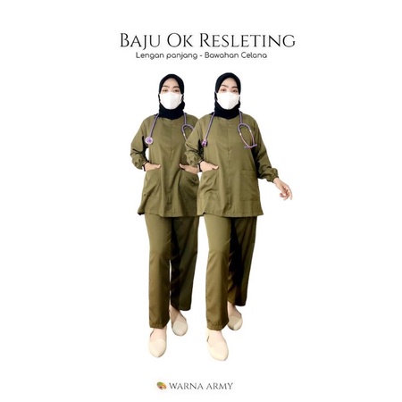 Baju Ok Resleting Toyobo// Baju jaga resleting// Baju perawat resleting//