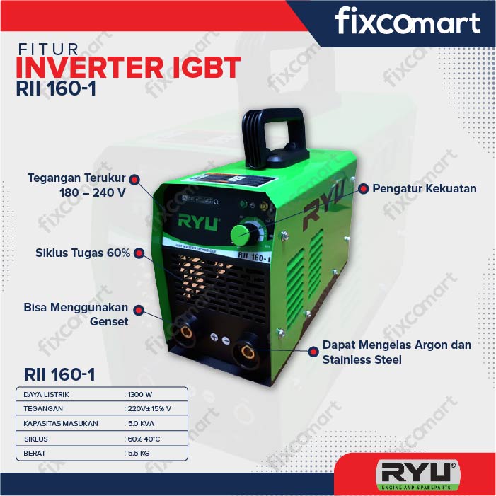 RYU Inverter IGBT RII Mesin Las 450 - 900 - 1300 - 1800 Watt