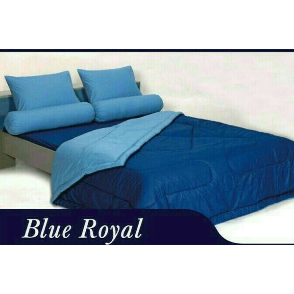 Bed cover shyra polos blue royal 180/160 x 200 cm {Property Off Liliy Grosir Sprei Jakarta}