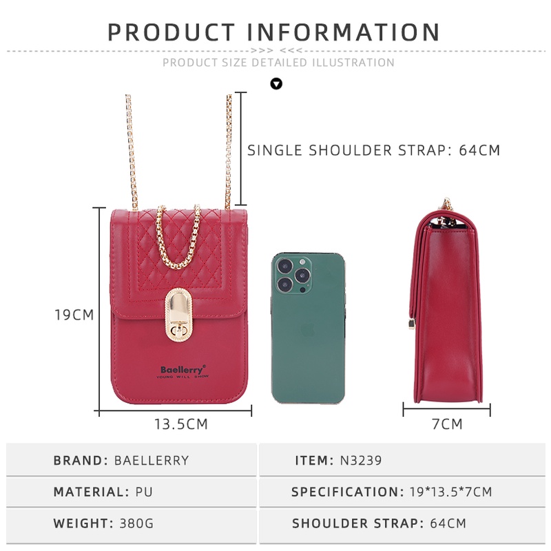 BAELLERRY N3239 Tas Selempang Wanita Bahan Kulit PU Leather Premium WATCHKITE WKOS
