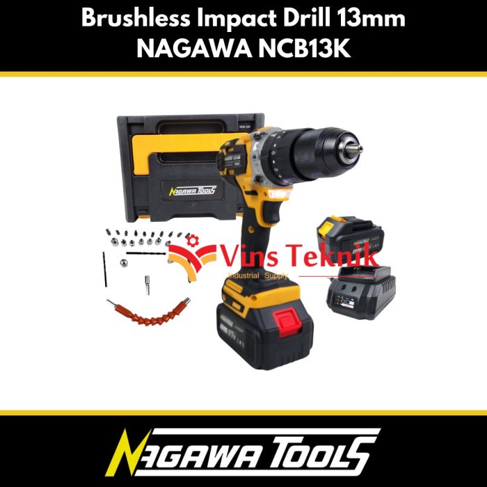 Nagawa Ncb13K Mesin Bor Tembok Baterai Cordless Impact Hammer Drill