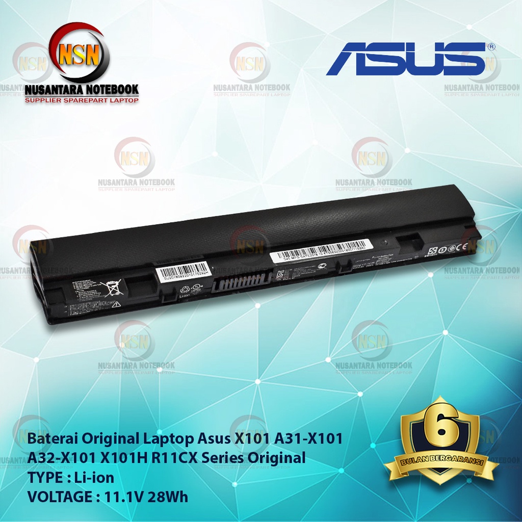 Baterai Original Laptop Asus X101 A31-X101 A32-X101 X101H R11CX Series