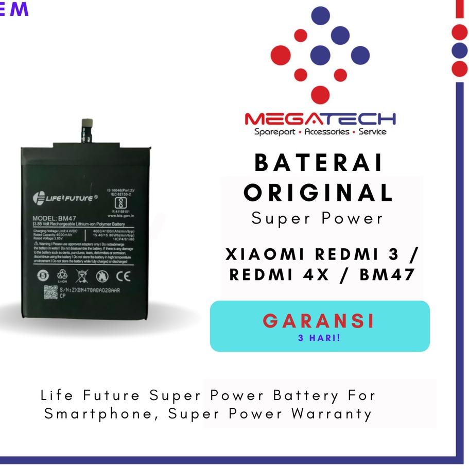 ±±± Baterai Xiaomi Redmi 3 / Baterai Xiaomi Redmi 4x / Baterai Xiaomi Redmi BM47 Life Future Super Power