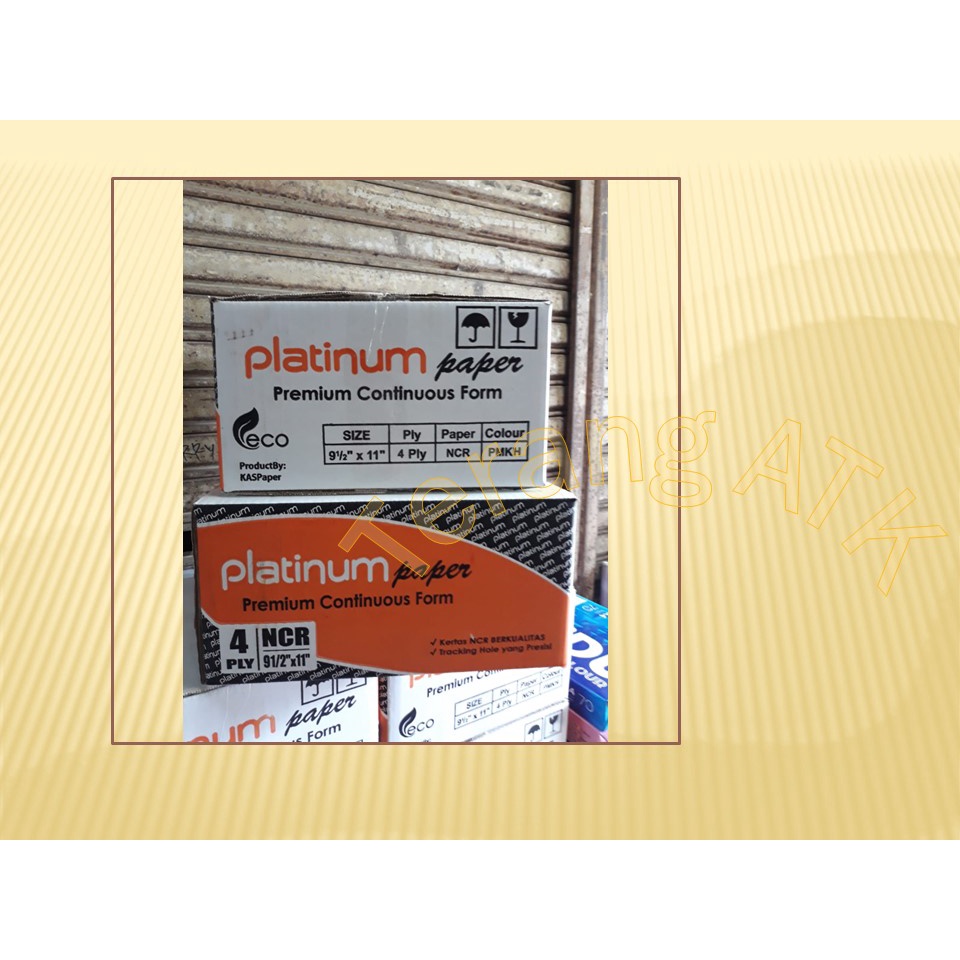

Continuous Form 9.5 inch x 11 inch 4 ply NCR merek Platinum