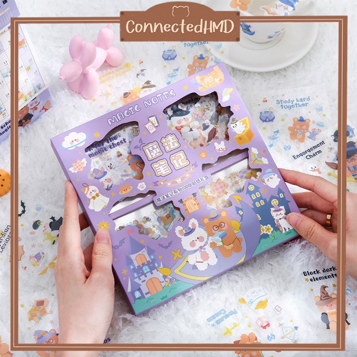 

Stiker Sticker Aesthetic 100Pcs Cute/Tumbler Stiker Deco Anti Air-Magic Notes