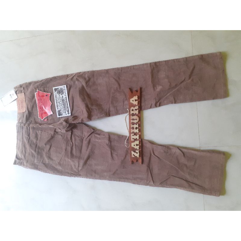 Celana Corduroy Bludru Levi's 501 coklat muda caramel usa big E