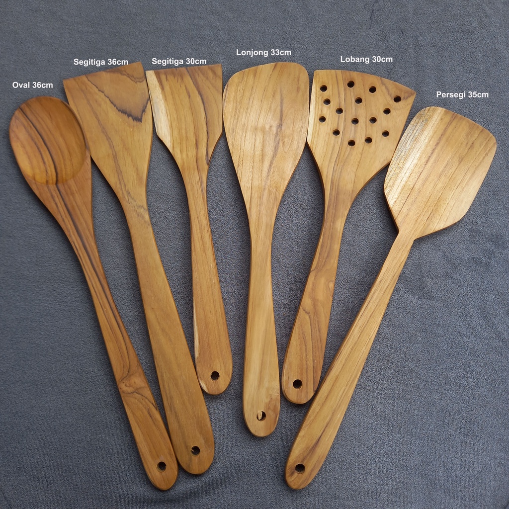 Spatula Kayu Jati Premium - Sutil Kayu - Sodet Kayu Jati - Pulau Online