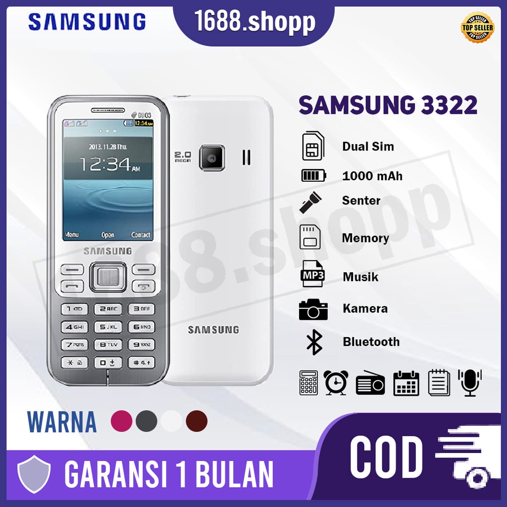 hp samsung GT-C3322 Phyton Dual Sim Garansi 1 Bulan termurah