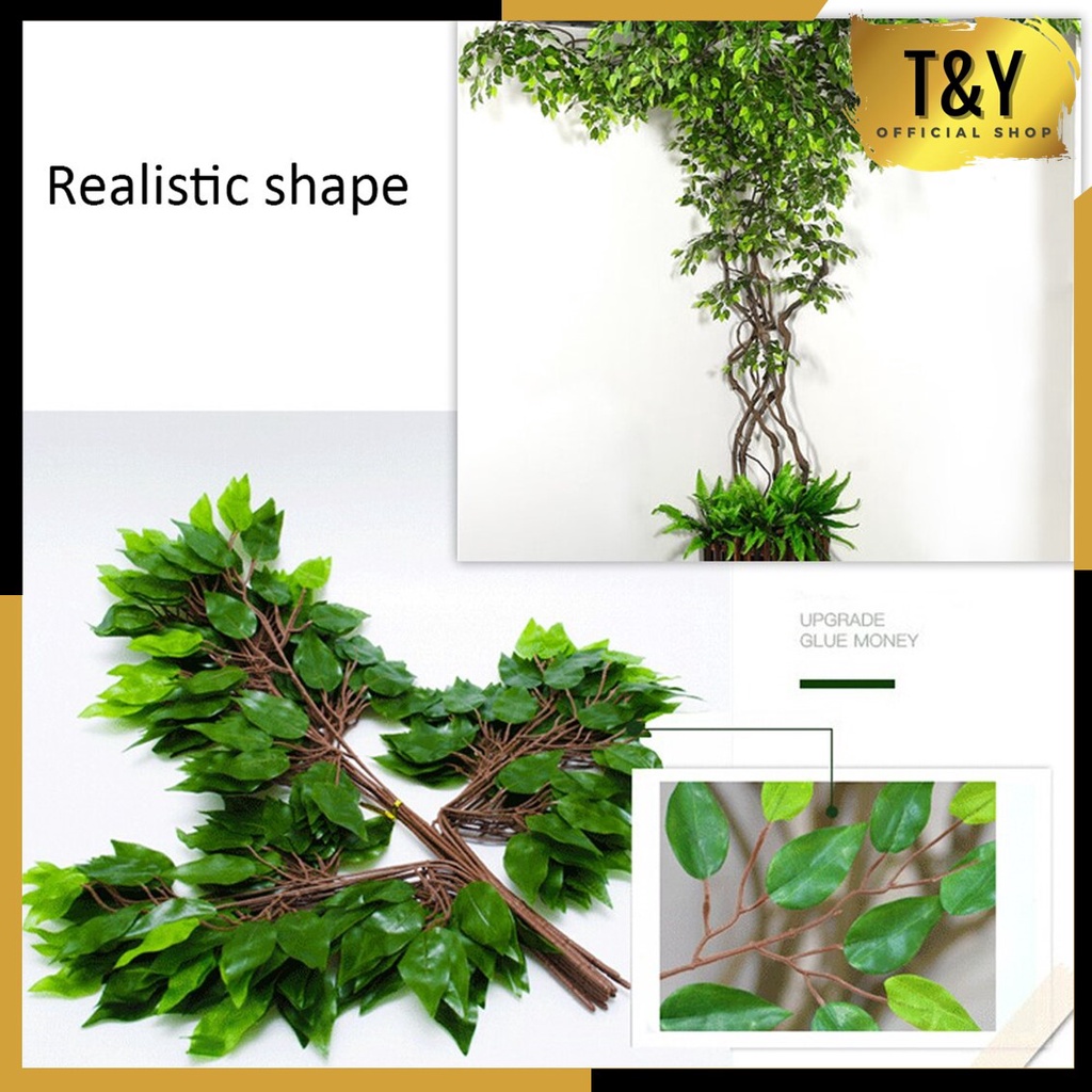 T&amp;Y Daun Anggur Plastik Artifisial Daun Hias Dekorasi Backdrop Pesta Daun Mangga Imitasi Murah Tanaman Sintetis Dekorasi Ruangan Rumah Kamar Kantor Murah