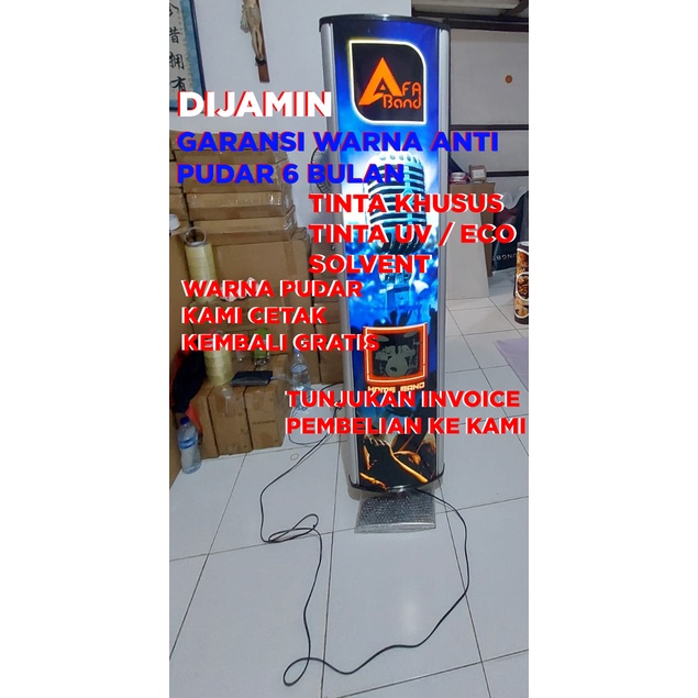 Led Light Box Rotary Banner Stand, Stand Banner Led Light Box (Alas Besi Stenlis ) plus printing dua
