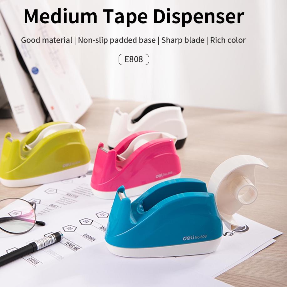 

✒✒ Deli Dispenser Lakban Tape Dispenser bantalan tidak licin dan mudah digunakan satu tangan E808