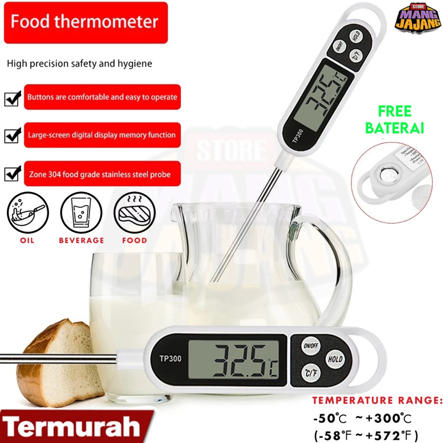 Termometer Makanan Minuman Digital Alat Pengukur Suhu Kopi Daging Sop