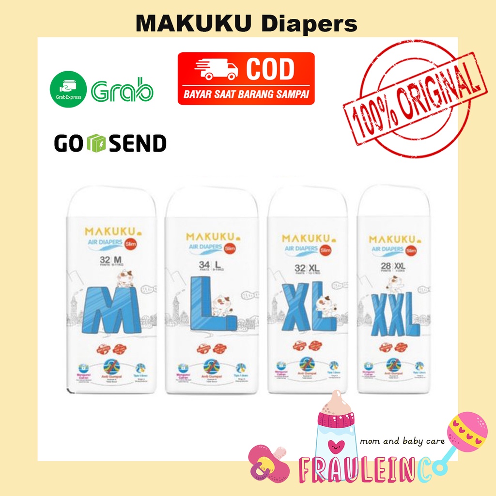 *FRAULEINCO* MAKUKU Official Distributor SLIM / COMFORT / PROCARE Popok Premium Pants Diapers popok celana sekali pakai