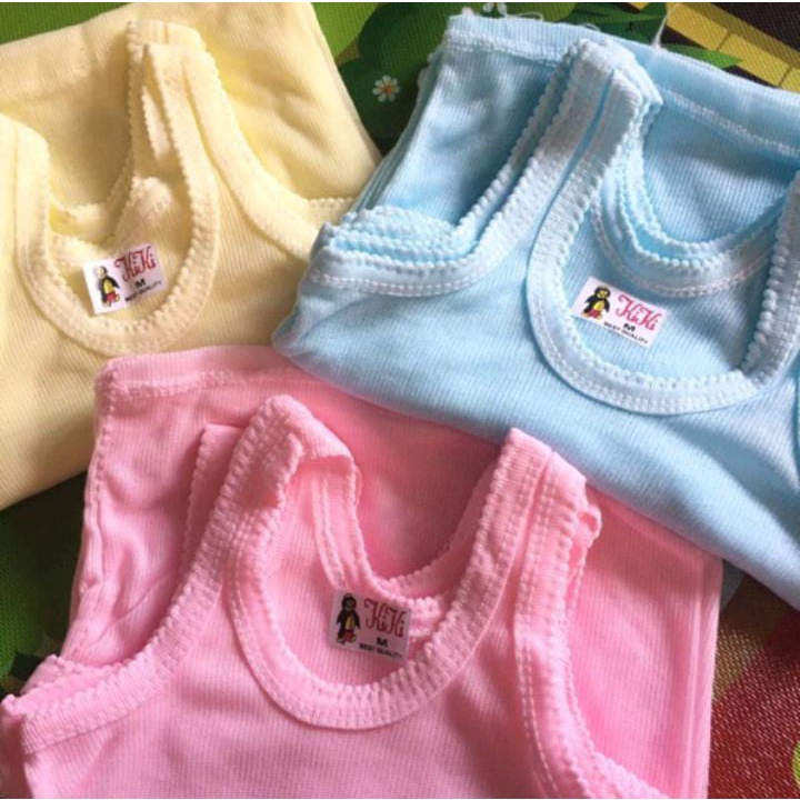 Singlet Anak Kiki Polos Warna/Putih S-4L Satuan