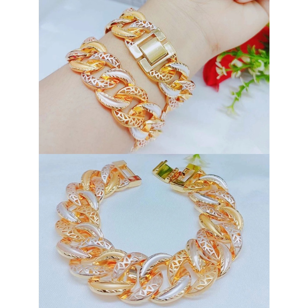 Gelang Xuping Rantai Kombinasi Terbaru Perhiasan Fashion W0201 (lebar 16mm)