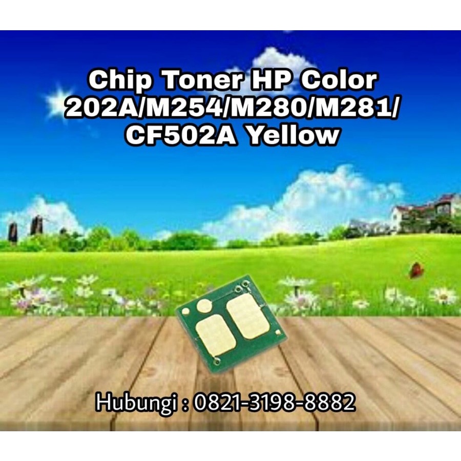 Chip Toner HP Color 202A Pro M254dw MFP M281fdw M281cdw CF502A Yellow