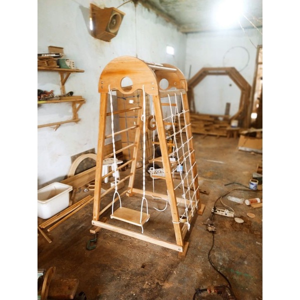 Brakiasi Playground Kayu Anak Type Monkey 1  Subsidi Ongkir Se Indonesia