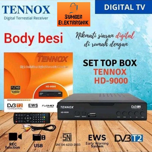 SET TOP BOX TV DIGITAL TENNOX DVB T2 EWS UHF HD / ALAT TV DIGITAL SET TOP BOX / STB TV DIGITAL