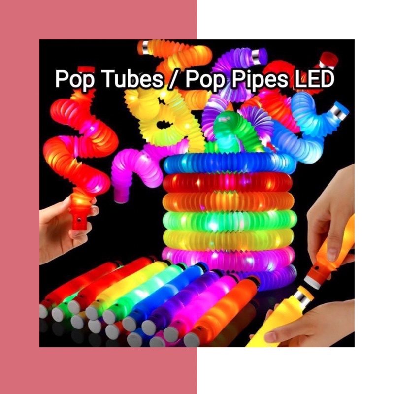 Mainan Viral Pop Pipes / Pop Tubes Light Up / Pipa Led