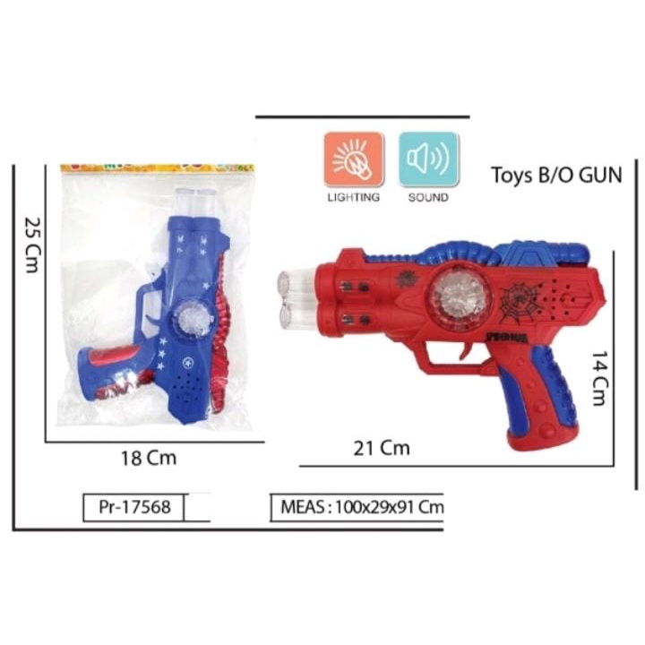 Mainan Anak Pistol Bisa Bunyi Dan Nyala Lampu PR 17568 / Mainan Keren Anak Pistol Tembakan Pakai Bat