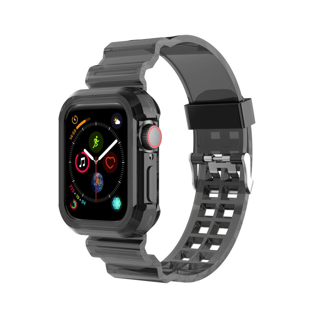 APPLE WATCH 2 in 1 Strap iWatch  Glacier Transparent Strap Series 1 2 3 4 SE 5 6 7 Size 45 44 42mm 41 40 38mm Replacement Strap for T500 T55 Smartwatch
