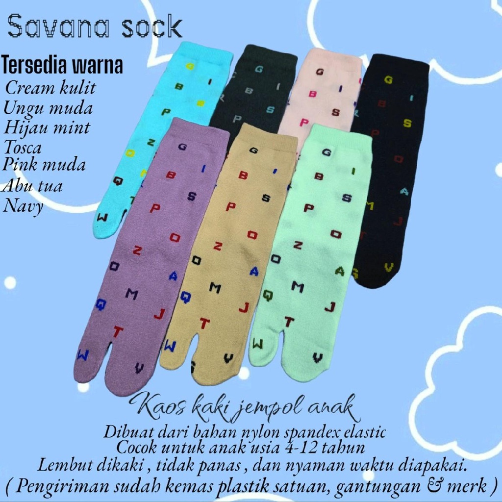 kaos kaki jempol anak motif