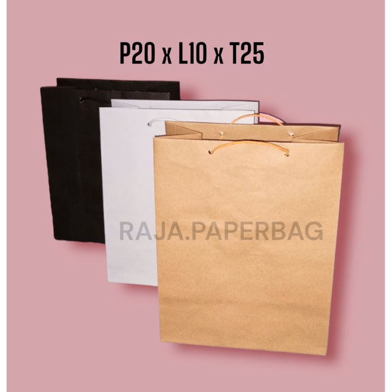 

paperbag 20x25 tas kertas putih paper bag coklat tas kertas hitam souvenir goodiebag tebal tempat kado murah berkualitas