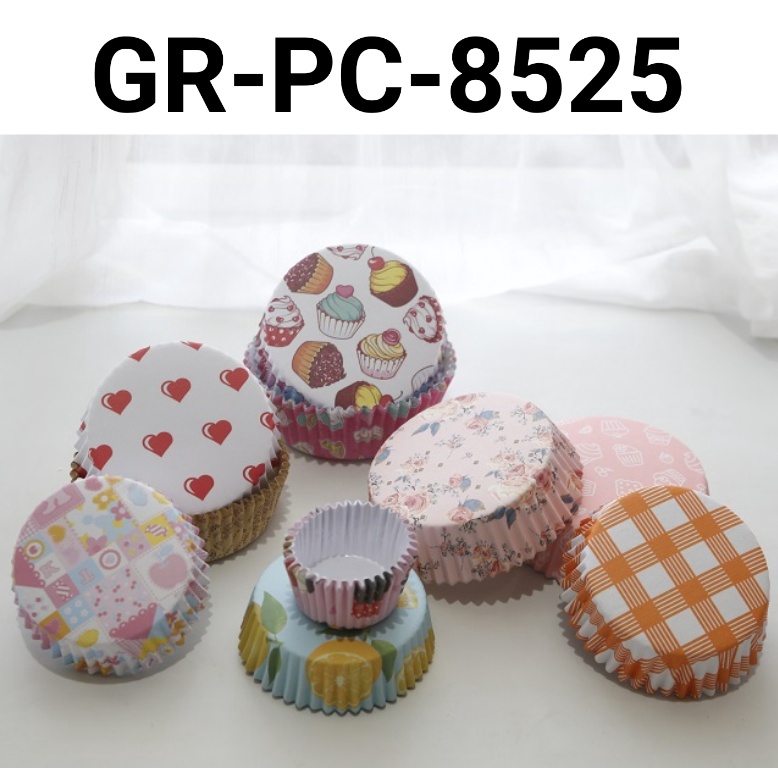 GR-PC-8525 Kertas cinamon roll roti cup laminasi case alas 8.5cm 2.5cm (kertas cupcake) yamama bakin