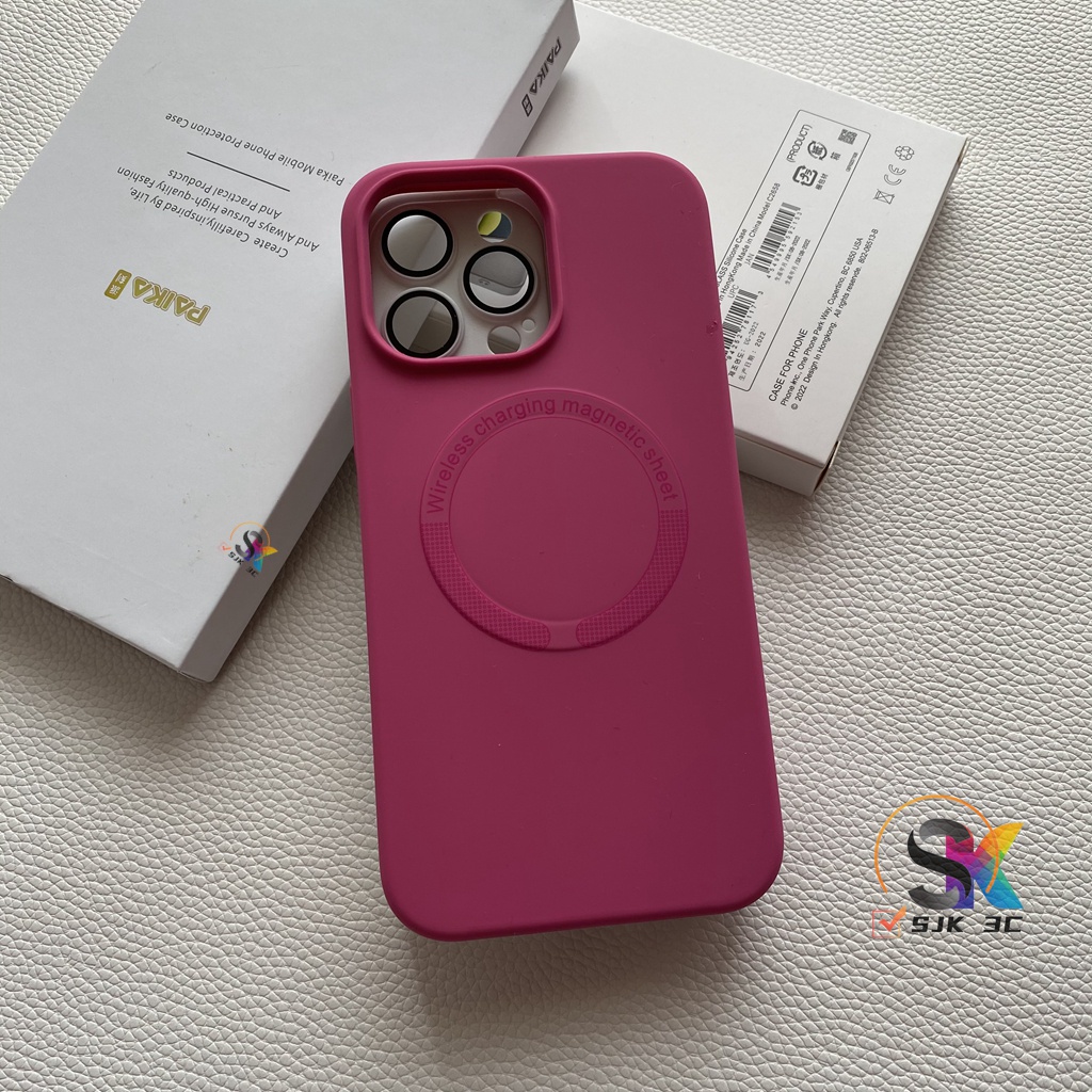 Silica gel magnetic Simple quality rose case Untuk iPhone 11 Pro Max 12 Pro Max 13 Pro Max 14 Pro Max Silikon Cair Pengisian Magnetik Cas Handphone