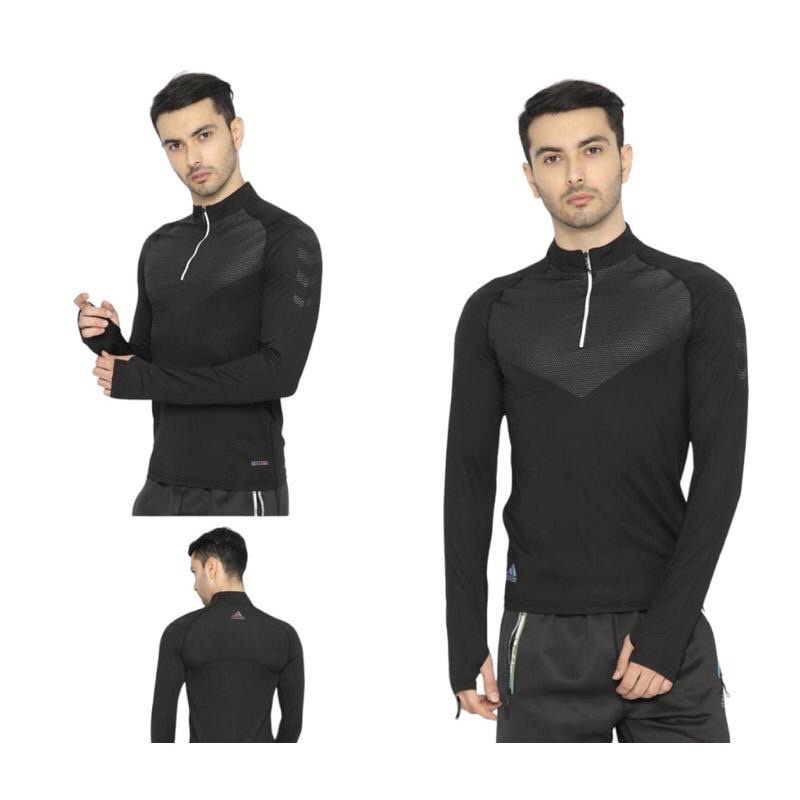 KAOS ZIPPER PRIA ADIDAS BASELAYER IMPORT OLAHRAGA