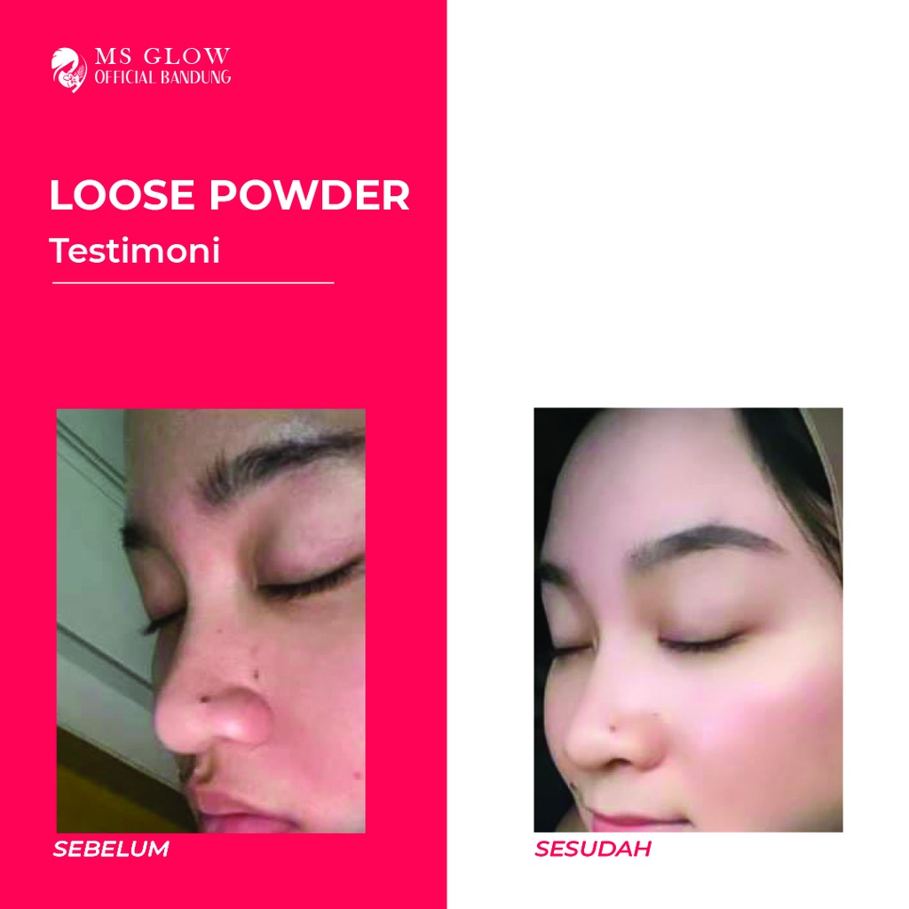 Loose Powder Ms Glow Hay To Shine Natural Anti Sebum Ivory - By MsGlowofficialbandung