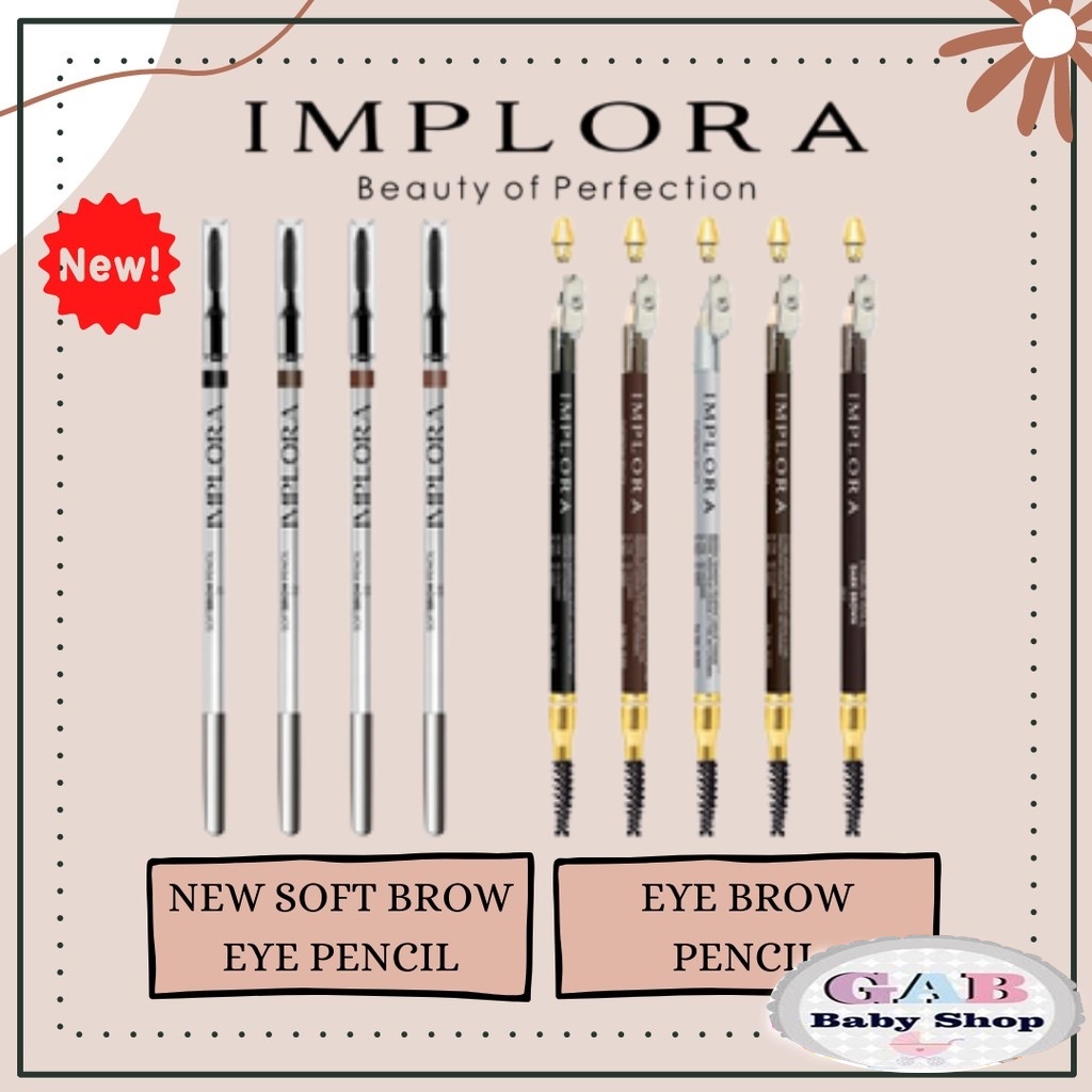 Implora EyeBrow Pencil 2in1 ✔️BPOM Pensil+Serutan+Sikat Original Pensil Alis Implora