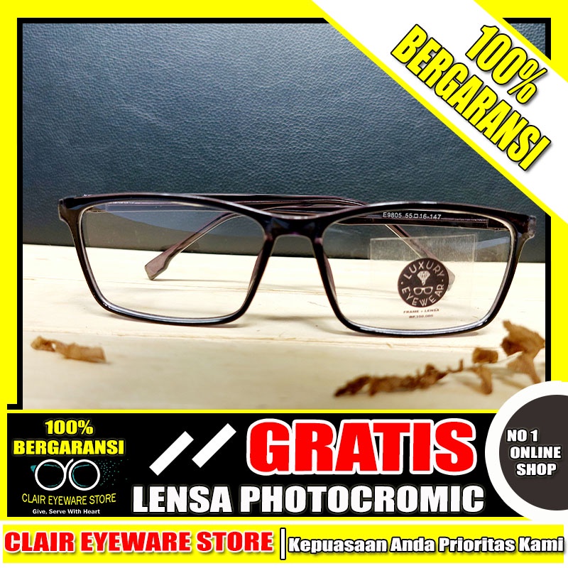 Clair Eyeware CO 57 Optik Melawai Frame Kacamata Sport Plastik Lentur  Blueray Photocromic Anti Radi